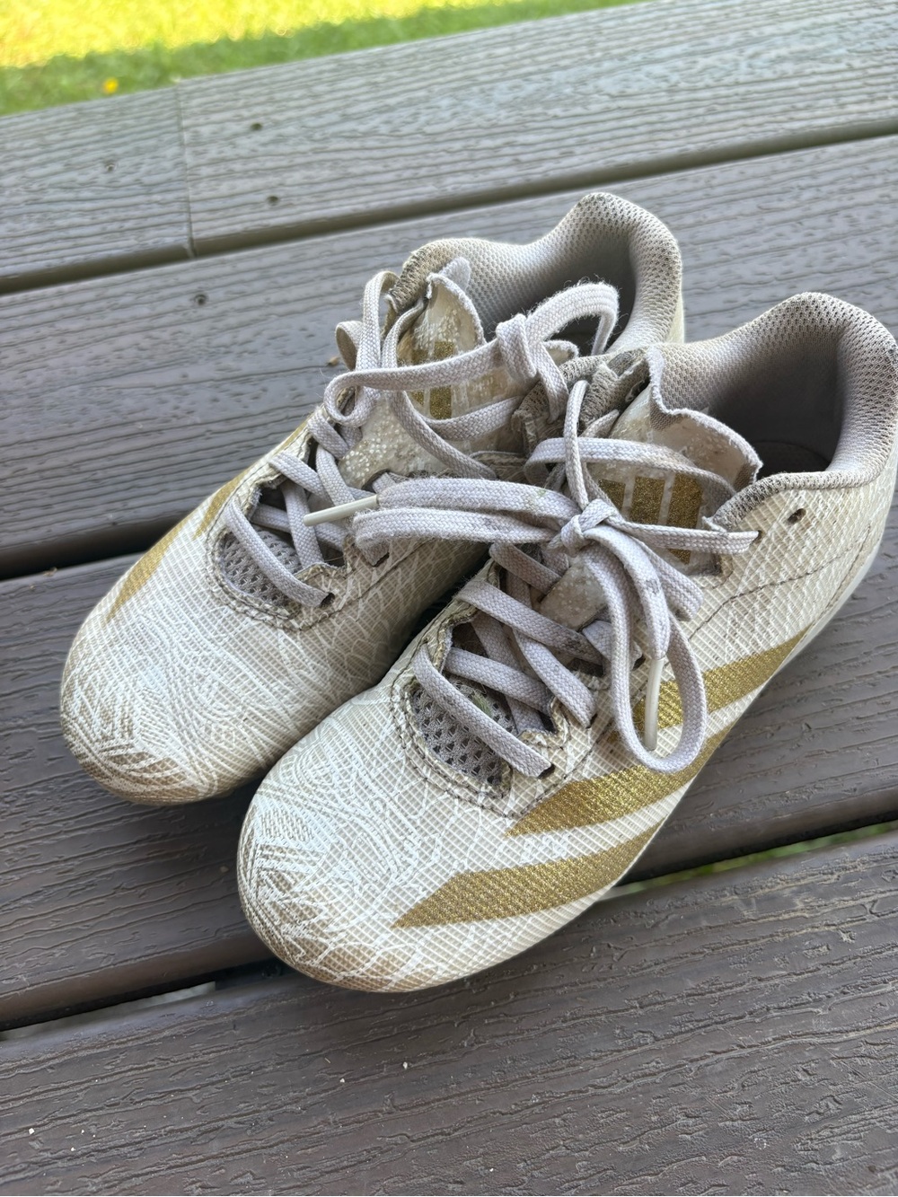 Adidas Football Cleats Gold and white